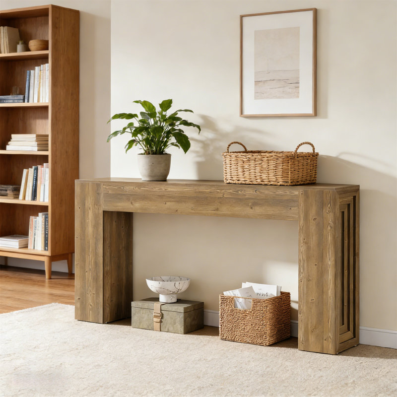Large-Tabletop 63" Wooden Sofa Table