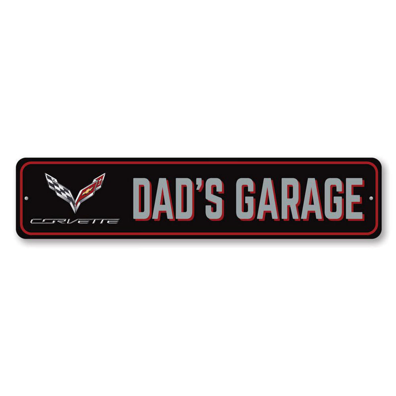 Enseigne en aluminium Dads Corvette, H 6 po x l 24 po x P 0,06 po