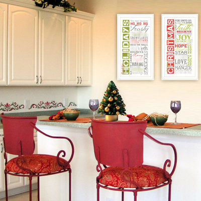 2 Happy Holidays Wall Art For Home Decor. Multicolor Wood+Paper. 20"X11"X1". 5 Lb. Bedroom Print A Modern Fade-. Living Room