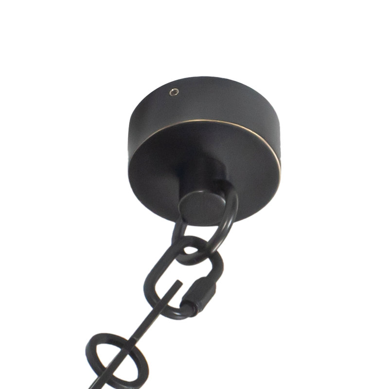 Mineral 5-Light Brass dimmable LED Chandelier, Alabaster, Oil Rubbed Bronze
