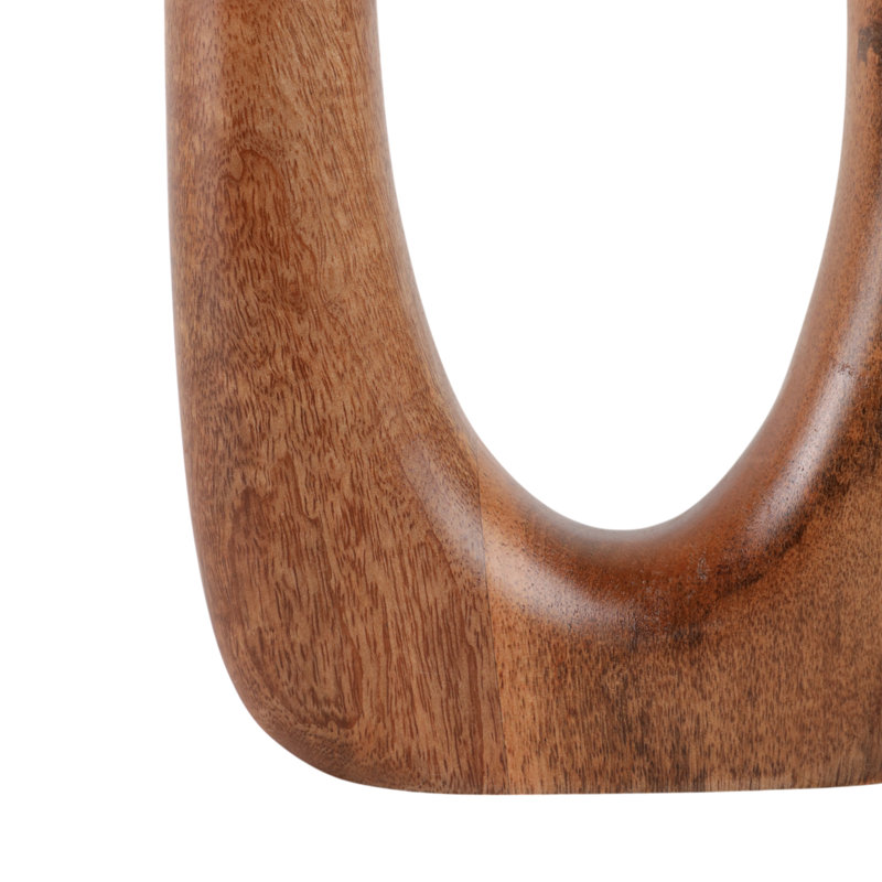 Vase à fleurs ouvert en bois de manguier pour centre de table et tablettes, H 14 po x l 7 po x P 2 po
