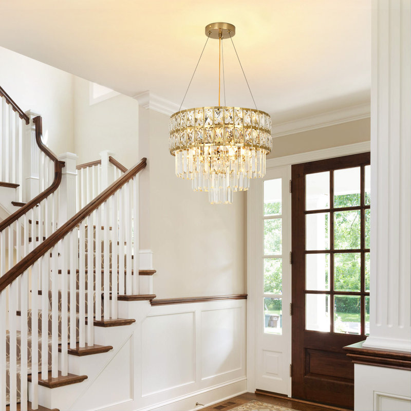 Lustre en cristal 4 lumières avec accents de cristal