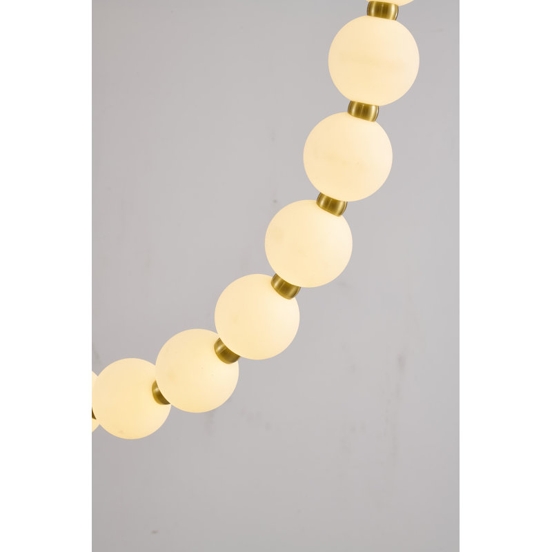 Lustre moderne à perles 30 lumières DEL, Laiton