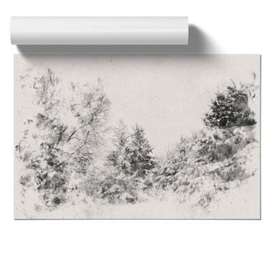 Winter Forest Watercolour - Frameless Print