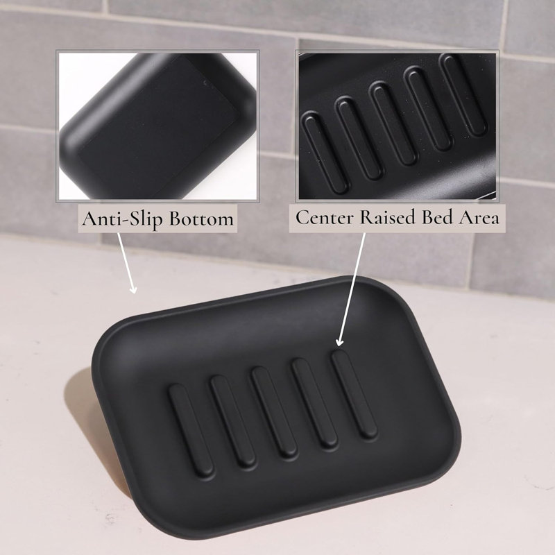 Alabaster Soap Dish, Charcoal (Black)