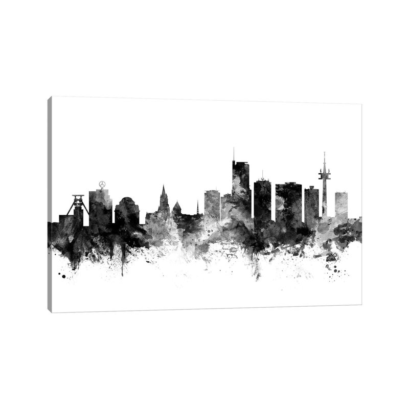 Essen, Germany In Black & White by Michael Tompsett - Wrapped Canvas Gallery-Wrapped Canvas Giclée
