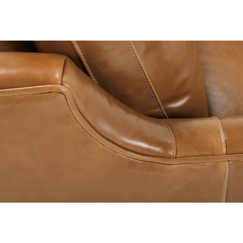 Madeline Armchair, Brown Genuine Leather, Carob