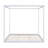 King Size Canopy Platform Bed With Support Legs,White