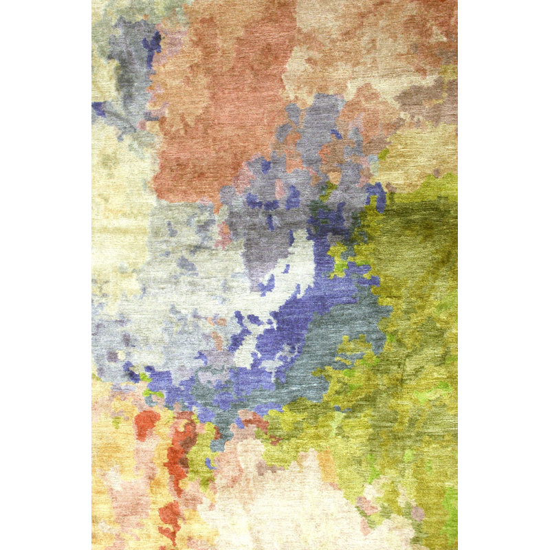 Wool And Silk Nepal One-of-a-Kind Rectangle 9' X 12' Area Rug