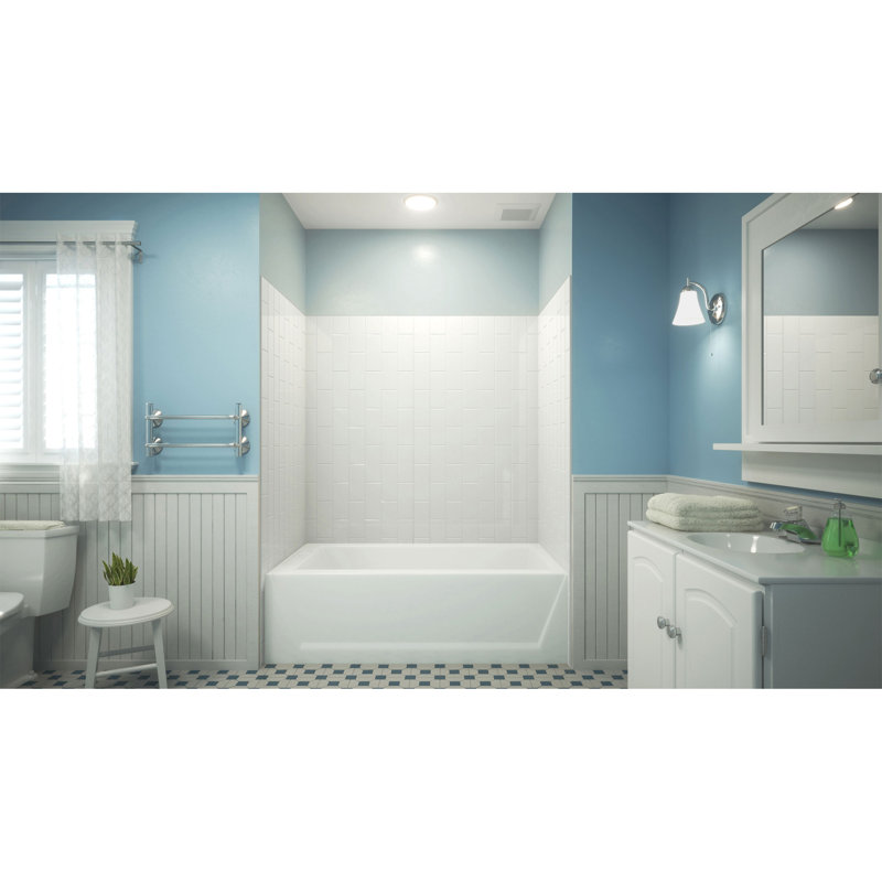 Acrylic Backwall Kit, White, 76" H x 36" W x 41.5" D