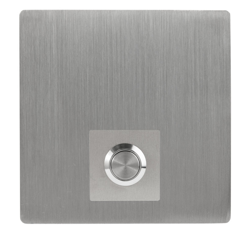 Bouton de sonnette, H 3,54 po x l 3,54 po x P 0,16 po