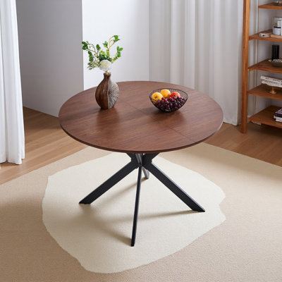 Table de salle à manger extensible ronde (43 po à 54 po) - Table de salle à manger compacte avec pieds en métal robustes, pour petit appartement / salon