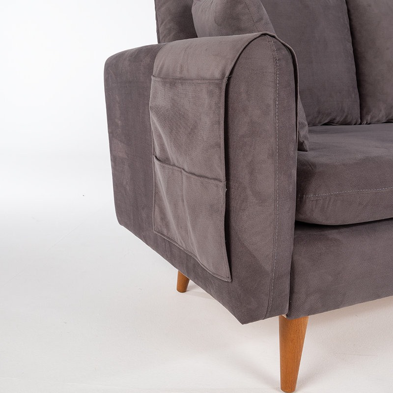 Canapé rembourré 84,6 po Rotterdam, 100 % polyester brun