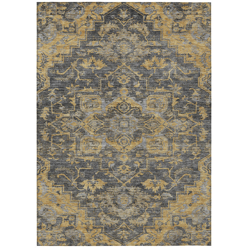 Ceajay Flatweave Washable Oriental Indoor / Outdoor Rug, Rectangle 3' x 5'