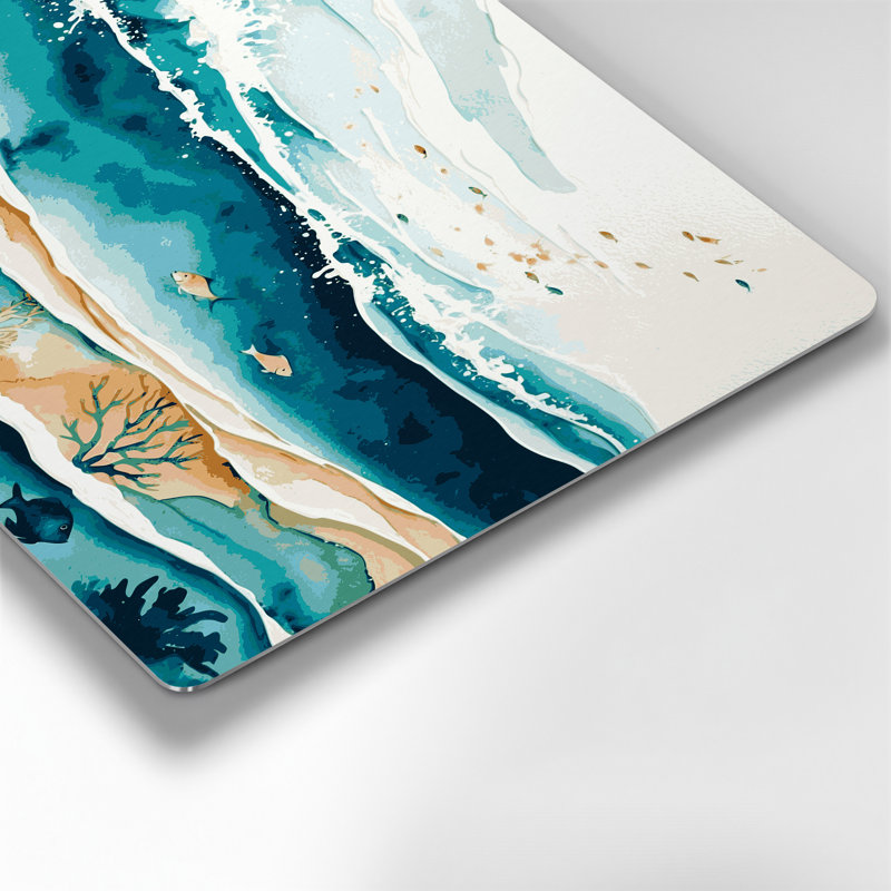 «Hawaiian Lagoon Waters», art mural en métal beige