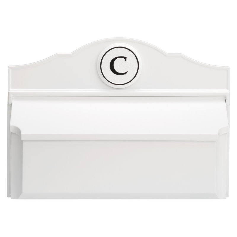 Colonial Wall Mounted Mailbox, White/Black, Yes