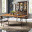 Vikesha Acacia Solid Wood Top Metal Base Dining Table