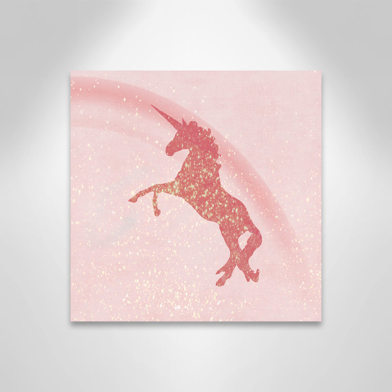 Paillettes licorne 2, H 16 po x l 16 po x P 1,5 po, Toile