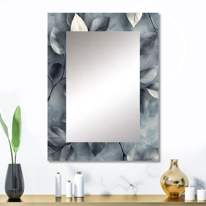 Cuivre, argent, étain, feuilles I - miroir à feuilles, miroir mural décoratif traditionnel, impression sur métal