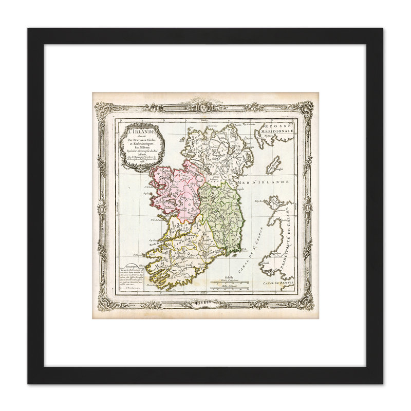 Map Antique De La Tour 1766 Ireland Historic Replica - Single Picture Frame Print