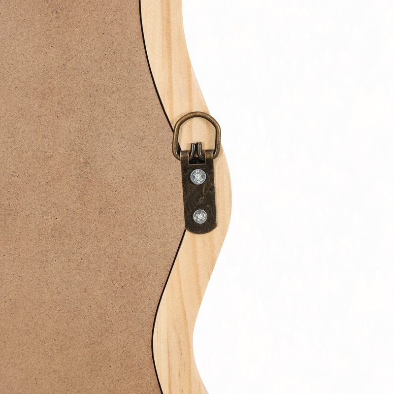 Miroir rectangulaire ondulé en bois massif 40 po x 28 po, décoration murale moderne en bois pour salle de bain, chambre à coucher, salon, salle à manger, vestiaire