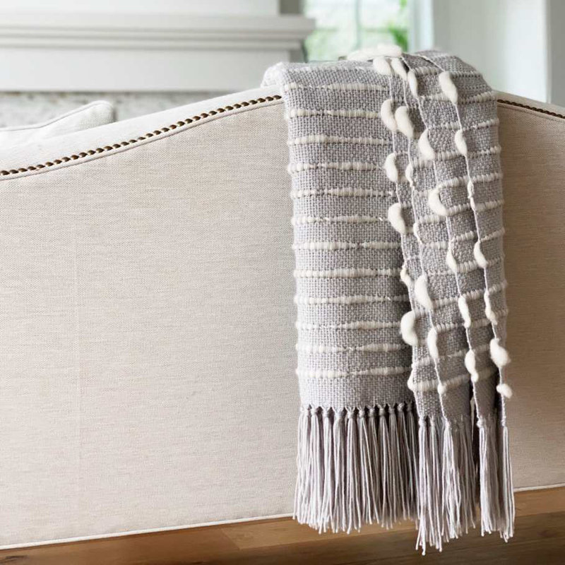 Pampa Hand Woven Throw Blanket, Smoke