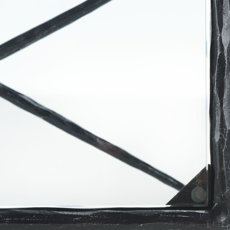 Isabellina Metal and Glass Accent Table, Black