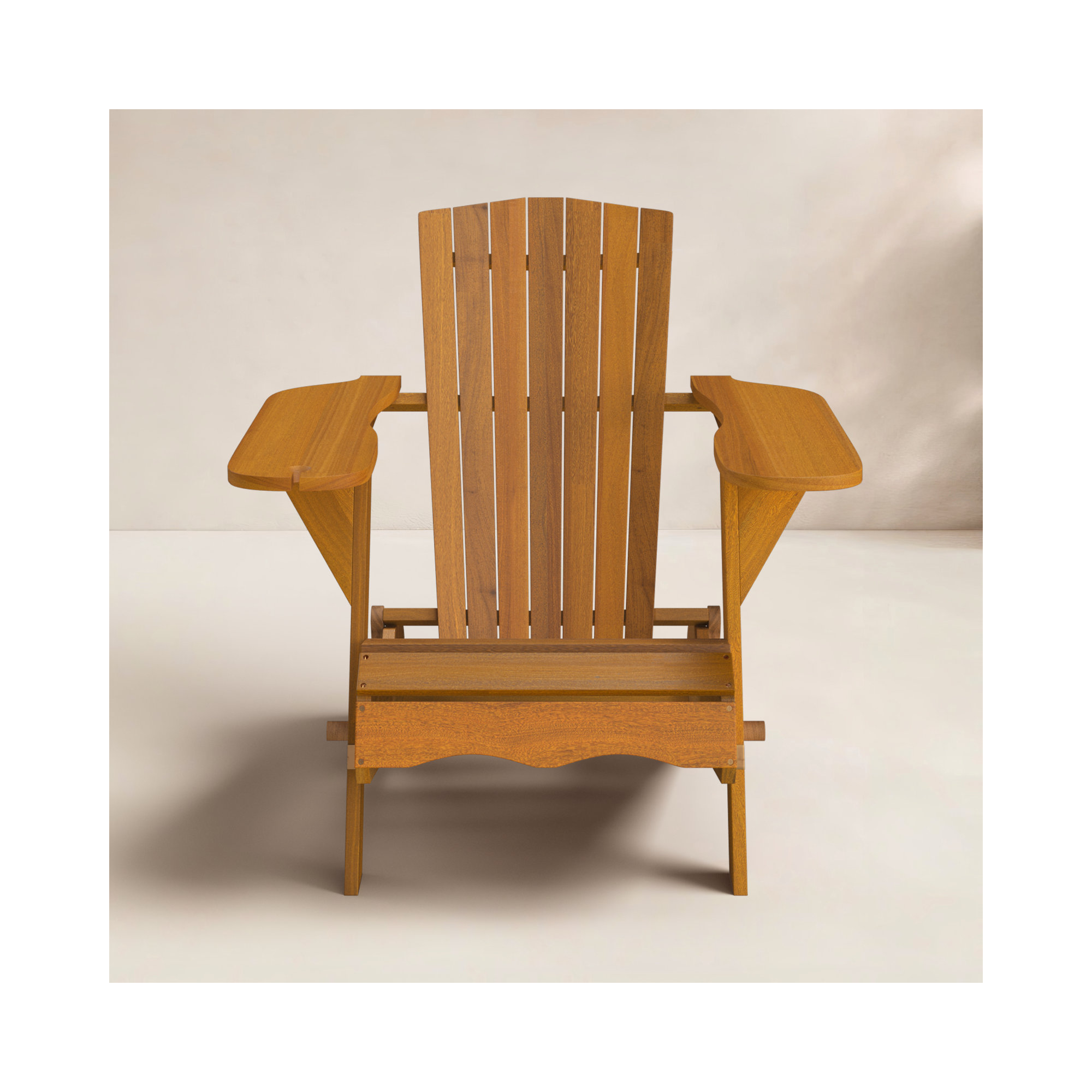 Boonville Eucalyptus Outdoor Adirondack Set, Natural