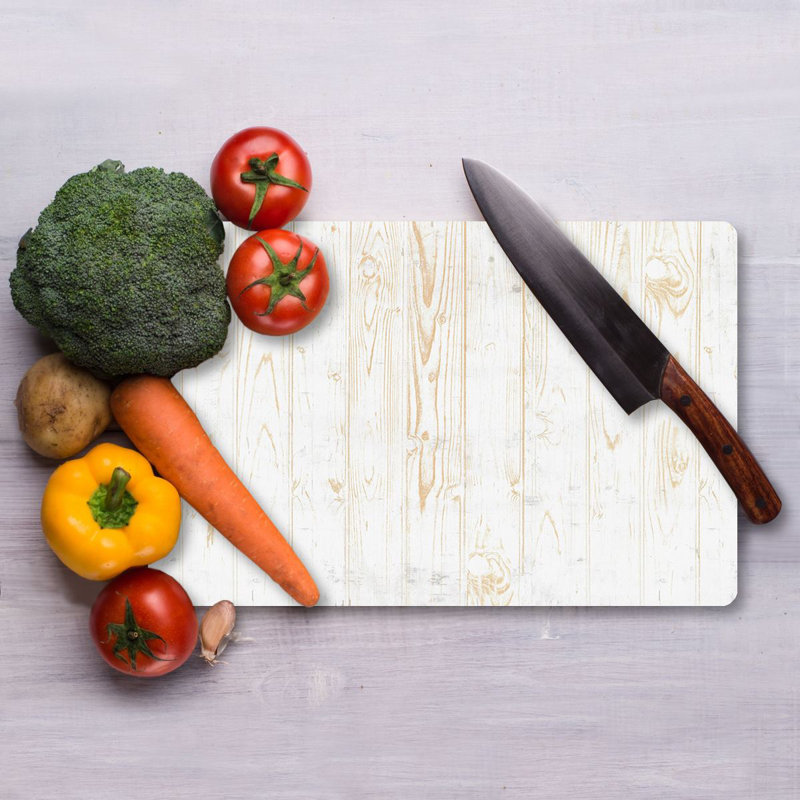 Planche à découper en verre trempé Flourish, 7,9 po x 11,8 po | 100% antibactérien, surface facile à nettoyer, pieds en silicone antidérapants | Parfait pour la préparation et le service des aliments, durable et élégant pour la cuisine, ne va pas au lave-vaisselle