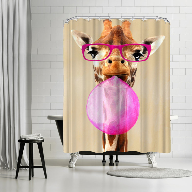 Bless International Animal Print Shower Curtain With Hooks, 47% OFF