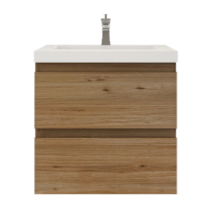Aylanna Single Bathroom Vanity with Acrylic Top, Natural Oak