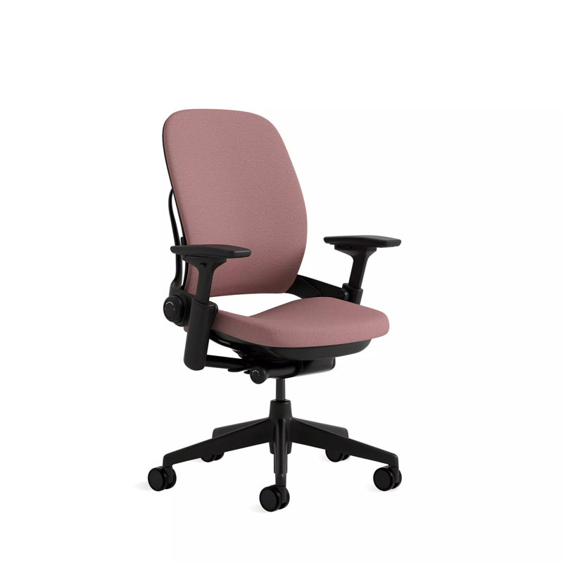 Steelcase Leap® Task Chair, Black, Hard Floor Casters, Pink Lemonade