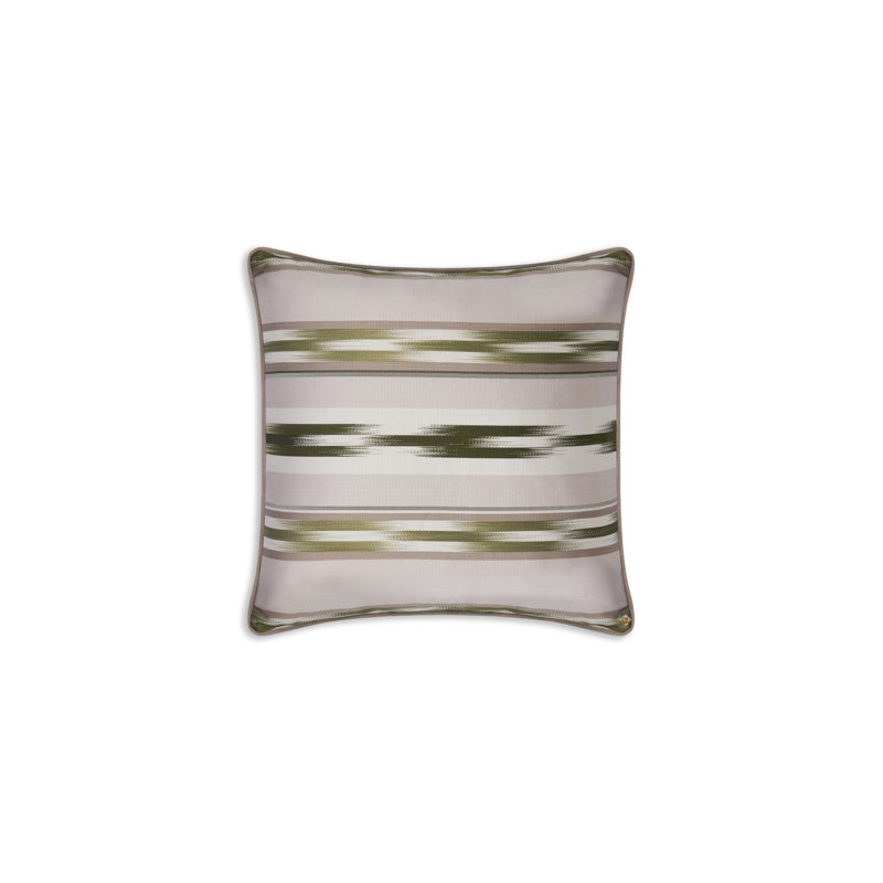 Kutnu Large Ikat Pattern Pillow, Olive