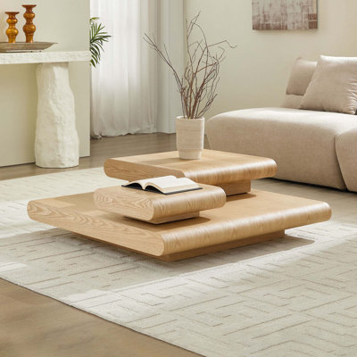 3-Piece Modern MDF Modular Stacking Coffee Table For Living Room, No Assembly Required, Versatile And Space-Saving Design
