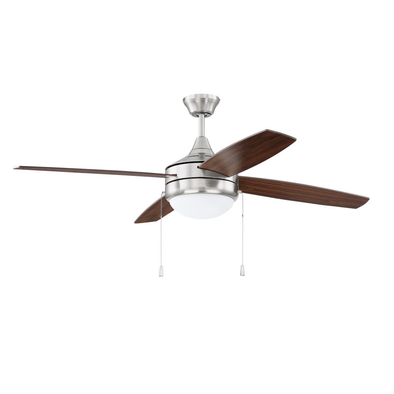 Phaze Energy Star 4 Blade 52'' Ceiling Fan with Light Kit, Brown