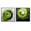 «Green Spiral Neon Fusion I», ensemble de 2 collages abstraits-102586962-102586965