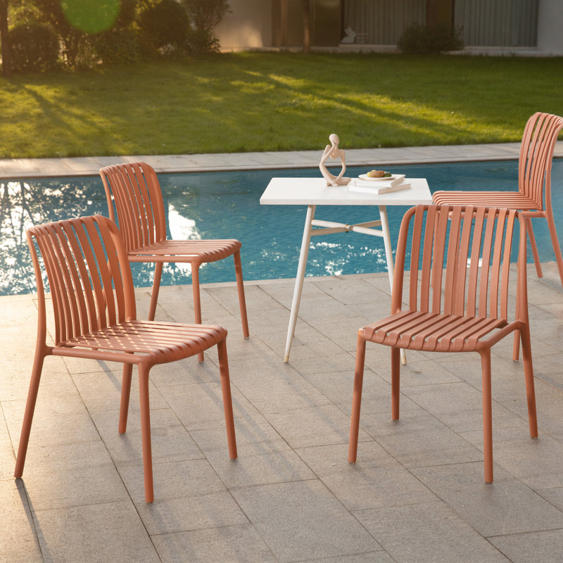  Chaise parsons empilable, Orange, 2