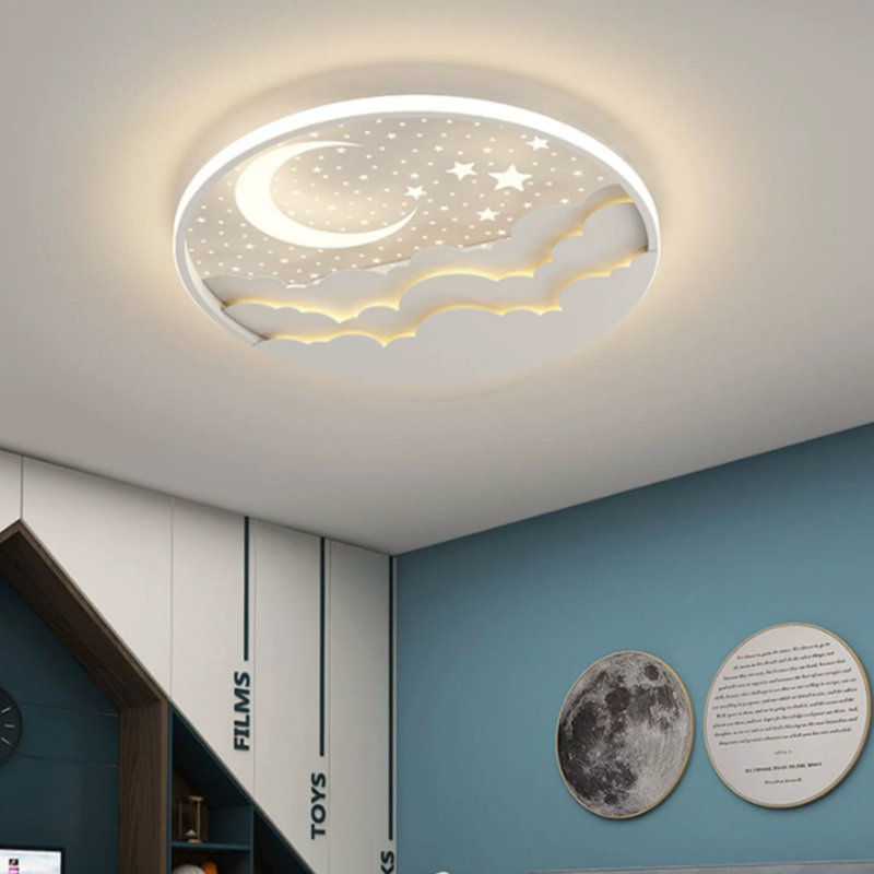 Flush-mounted LED Ceiling Light, 1 Bulb, 50 cm, White, 40cm H x 6.5cm W x 6.5cm D