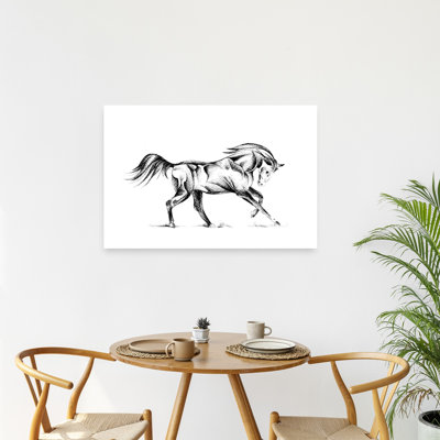 Illustration murale abstraite moderne et contemporaine d'un cheval stylisé