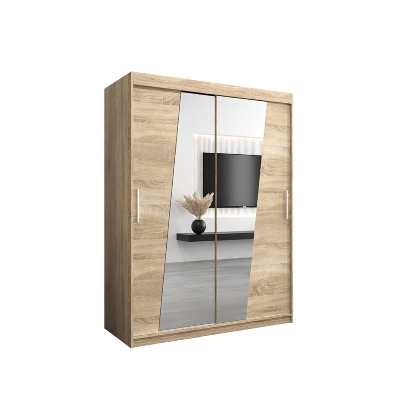 Milbra 2 Door Manufactured Wood Wardrobe, Oak Sonoma