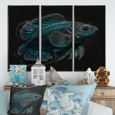 Mystérieux poisson bleu tropical dans des tons de bleu III