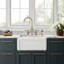Whitehaus Collection Reversible Fireclay Kitchen Sink with Grid: Three Edge Frame, Plain Front Apron-214787907