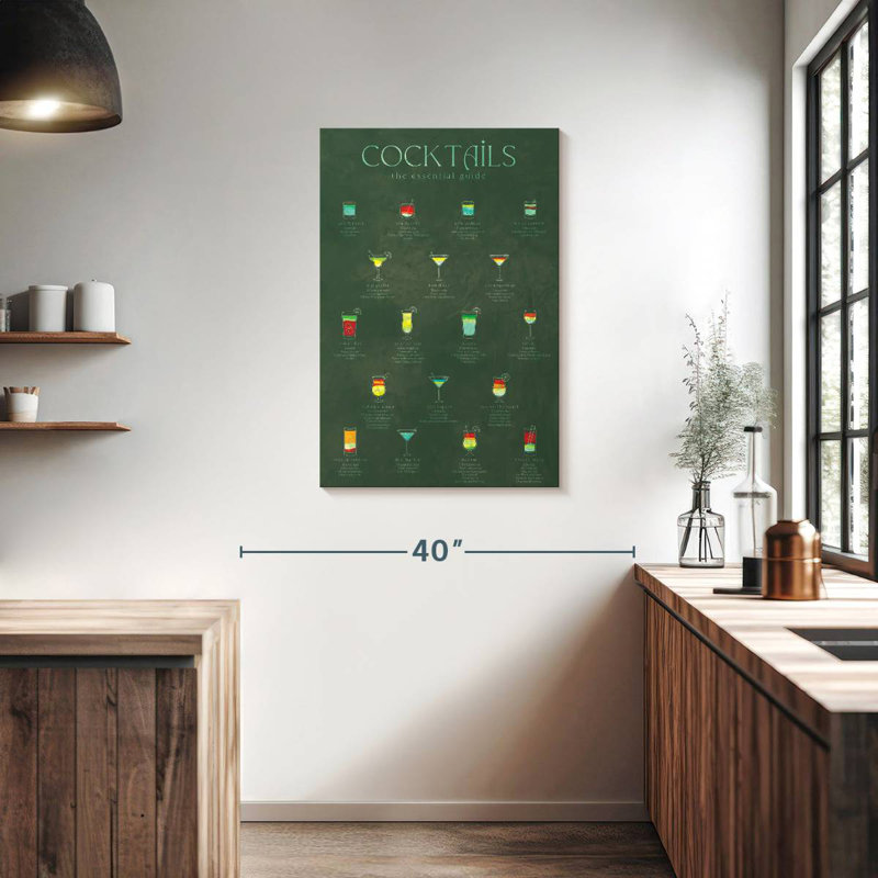 Yarlin Cocktails Chart, 36" H x 24" W