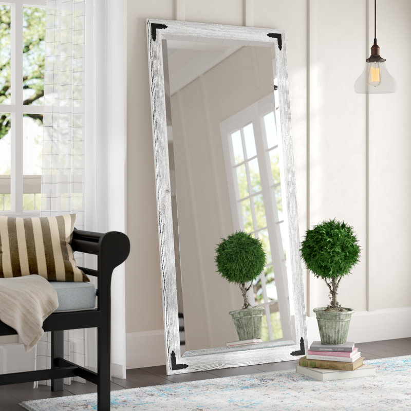 Heavner Rectangle Mirror, White Washed