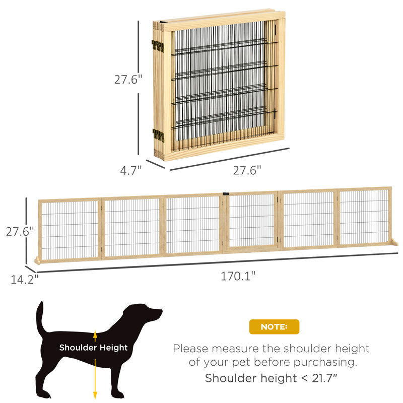 Barrière pour animaux autoportante avec porte Sauer, bois, Naturel