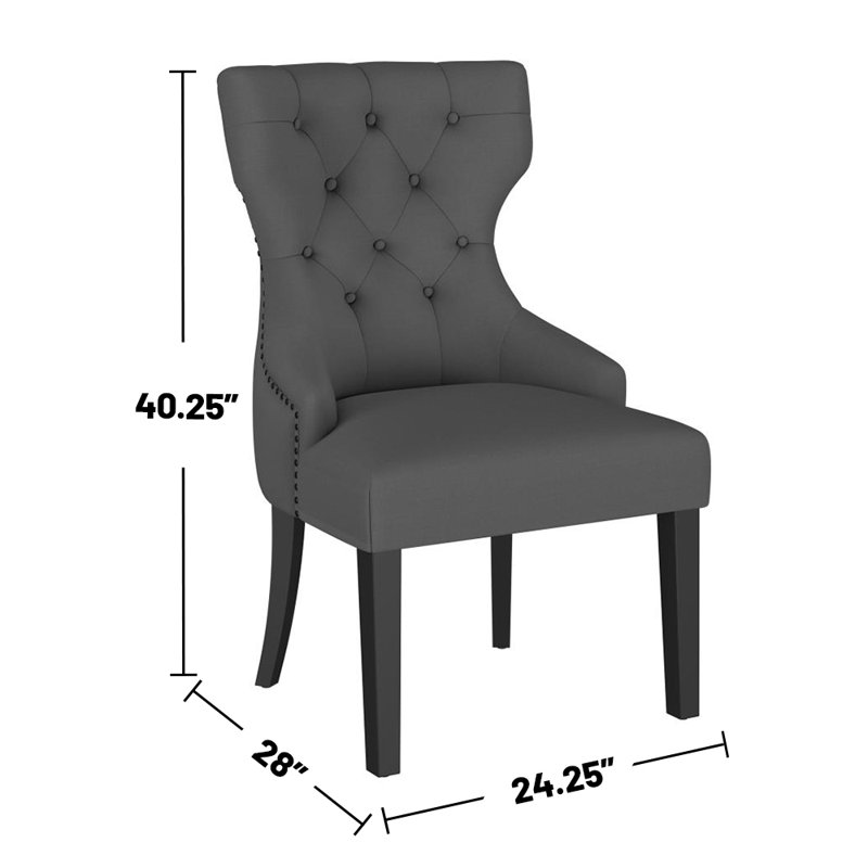Chaise d'appoint de salle à manger rembourrée Crisha, Tissu beige, Noir