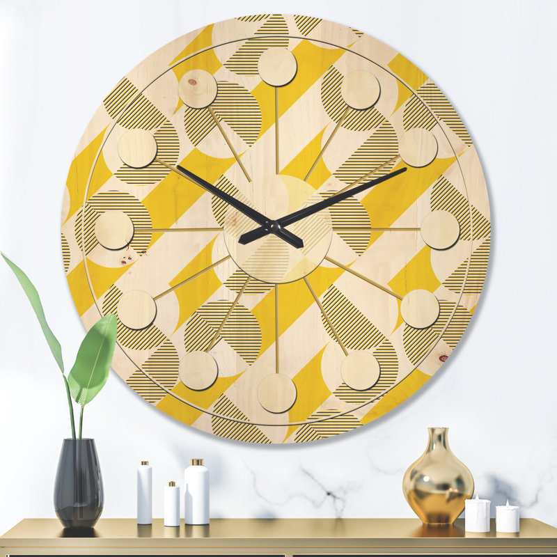 Horloge murale abstraite géométrique II, Grand