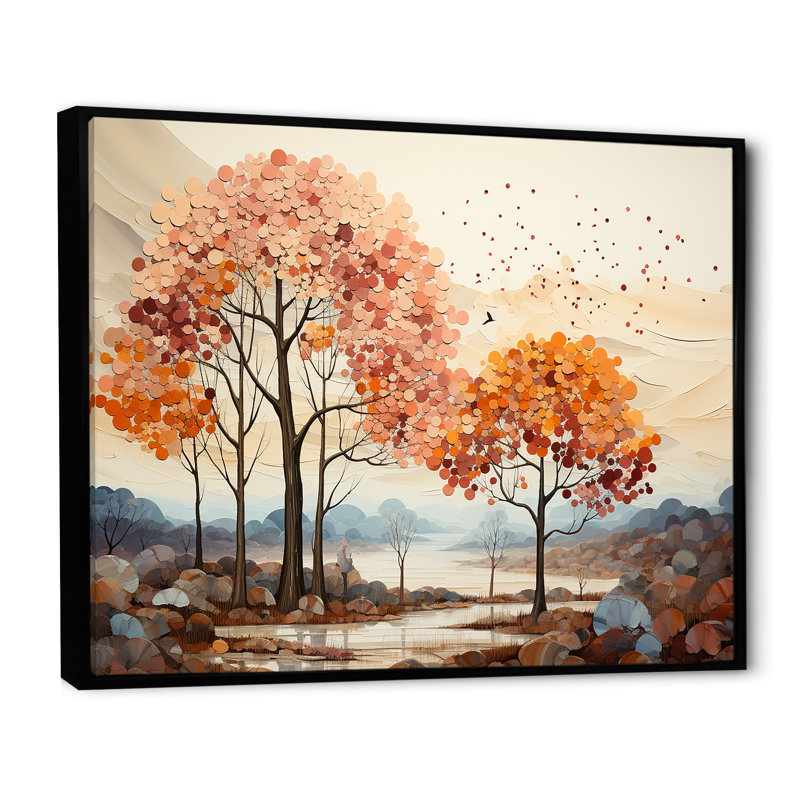 Collage de sapins discrets, H 24 po x l 32 po x P 1 po, Cadre flottant noir