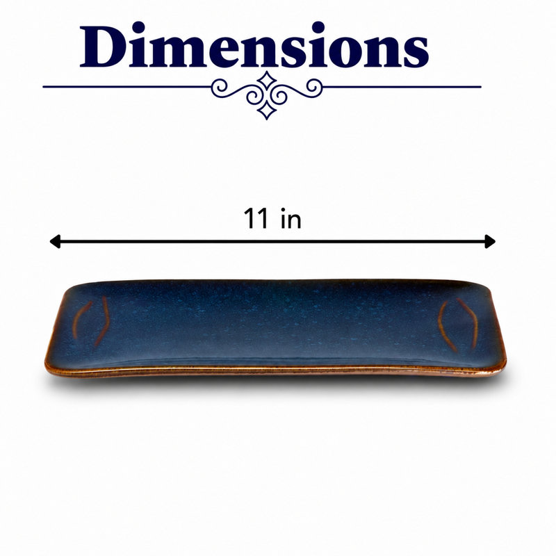 Plateau en porcelaine SPLASH DENIM | Plateau rectangulaire large | Va au micro-ondes et au lave-vaisselle, Splash denim