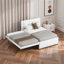 Lit plateforme simple tapissier avec lit gigogne, lit gigogne peut être plat ou surélevé, conception peu encombrante, beige-507079464